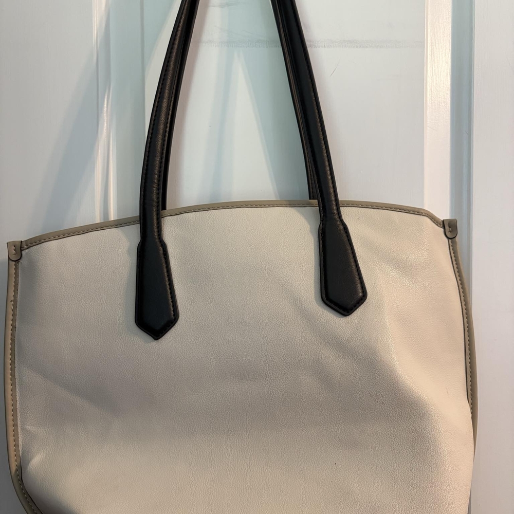 Elegant Cream and Black Tote Bag